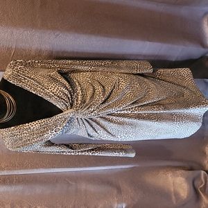 Norma Kamali Faux Wrap Animal Print Dress size M.